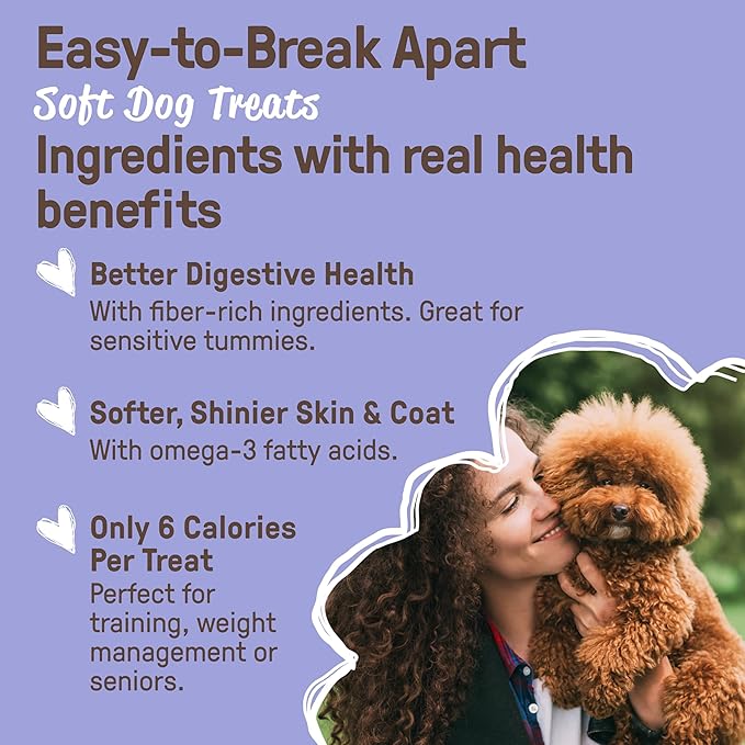 CookiePal Variety Pack Organic Soft Dog Treats (Peanut Butter Apple & Blueberry Pumpkin), Low Calorie Human Grade Biscuits, Non-GMO, Perfect for Training Dog Treats, 8.8 oz (Pk of 4)