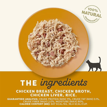 Applaws Natural Wet Cat Food in Broth, Limited and Natural Ingredients, High Protein with No Artificial Additives, Chicken Breast & Chicken Liver in Broth (10 x 2.12 oz Easy-Open Cups)