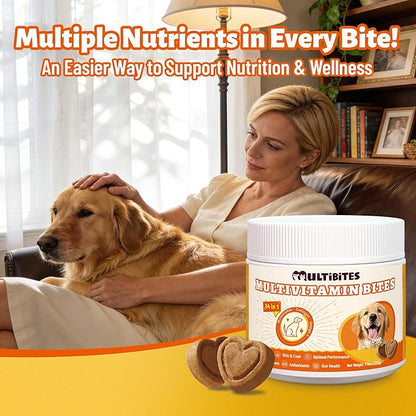330 Bites Vitamins Supplements and Taurine for Dogs - Multivitamin for Dog Chewables with Glucosamine,Omega 3,MSM - Support Hip & Joint,Skin and Coat,Immunity,Digestive Health