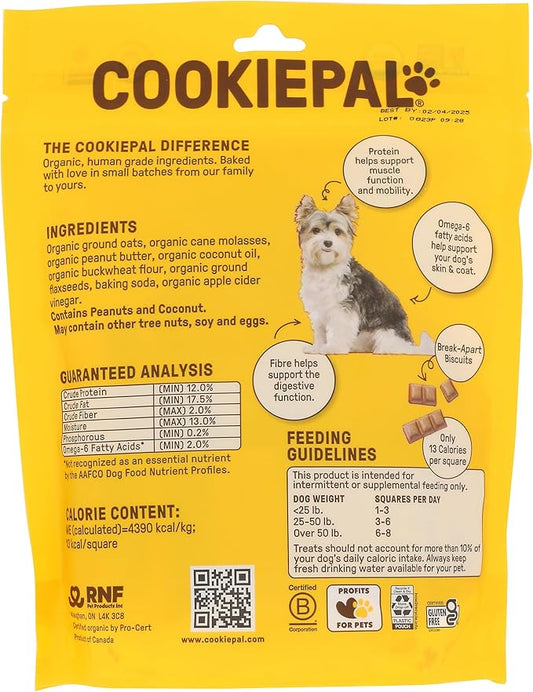 Cookie Pal Organic Peanut Butter Dog Biscuits, 10 OZ (1 pack)