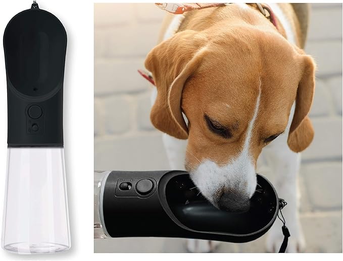 Portable PET Travel DOG on-the-go CAT WATER BOTTLE. Best Leak-Proof Water fountain for small cats, dogs. 12oz