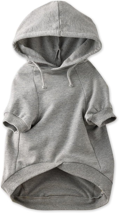 Pet Passion Rocky – The Original Lightweight Hooded Tee 100% Organic Cotton Dog Hoodie Pet Coat Sweater for All Sized Dogs, Original Heather Gray, Small (10-25 lbs)