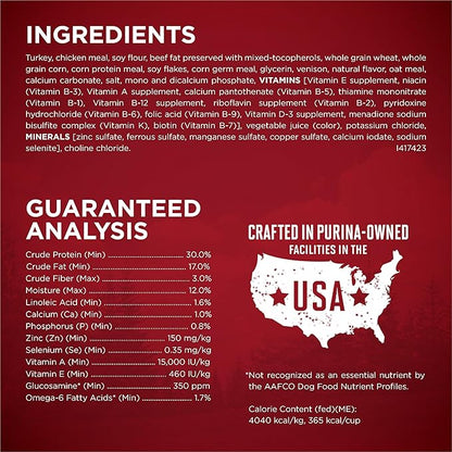 Purina ONE True Instinct With A Blend Of Real Turkey and Venison Dry Dog Food - 27.5 lb. Bag