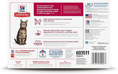 Hill's Science Diet Adult 1-6 Wet Cat Food Variety Pack, Savory Entrée Turkey & Liver, Chicken, and Turkey, 5.5 oz. Cans, 12-Pack