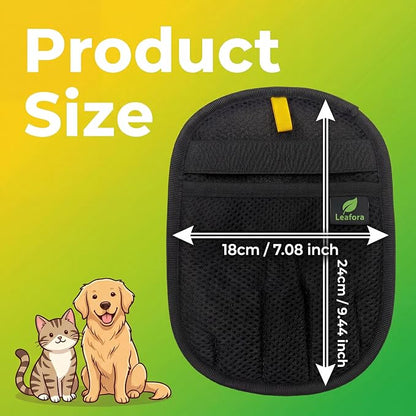 Pet Hair Remover Glove for Cats & Dogs Electrostatic Pet Hair Removal Mitt, Reusable & Washable Lint Brush for Furniture, Couch, Carpet, Clothing, Car Seats (Black)
