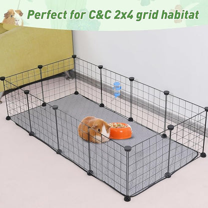 4Pack Guinea Pig Cage Liners, 24''X48'' Washable Guinea Pig Pee Pads, Non Slip Reusable Super Absorbent Guinea Pig Training Mat Bedding Fleece for Small Animals Hamster Rabbit Chinchilla Rat