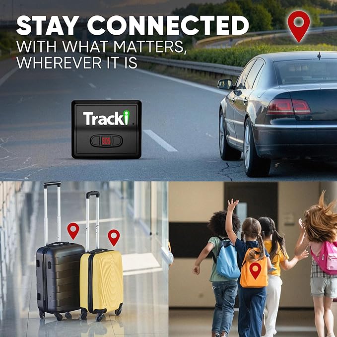 Tracki GPS Tracker for Vehicles – Real-Time 4G LTE Assets & Car Tracking Device with App, Magnetic Mount, Compact Design, Worldwide Coverage – iOS & Android (Tracker 2 Years Subscription Incl.)