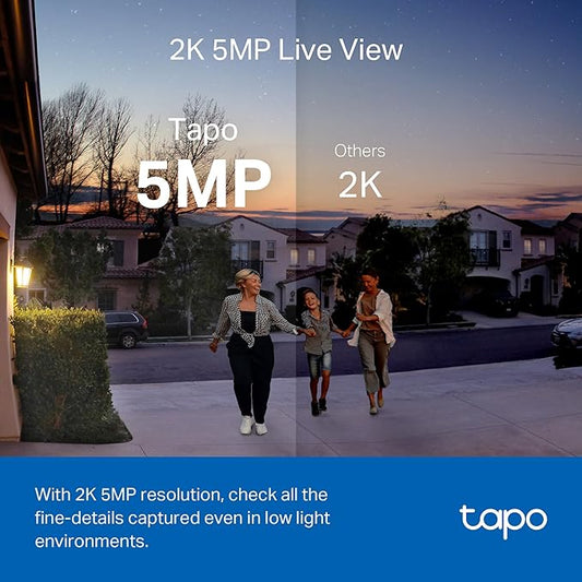 Tapo TP-Link Smart Video Doorbell Camera, Chime Included, 2K 5MP, Color Night Vision, 2-Way Audio, Free AI Detection, Cloud/SD Card Storage, Works w/Alexa & Google Home, D230S1