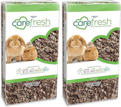 Carefresh 99% Dust-Free Natural Paper Small Pet Bedding with Odor Control, 14 L (Pack of 2)