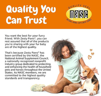 Zesty Paws Probiotics for Dogs, Digestive Enzymes Gut Flora, Digestive Health, Diarrhea & Bowel Support, DE111, Dog Probiotics Soft Chew for Pet Immune System, Chicken, 90 Ct