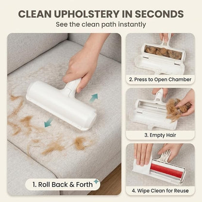 Pet Hair Remover Roller for Dog & Cat Hair | Reusable, Self Cleaning, For Furniture, Couch, Carpet, Rugs, Bedding & Car