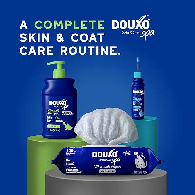 DOUXO® Skin & Coat SPA - Ultra-Safe Puppy Shampoo, 16 fl oz, Skin-Friendly Formula Cleans and Hydrates, Leaves Coat Soft and Plush