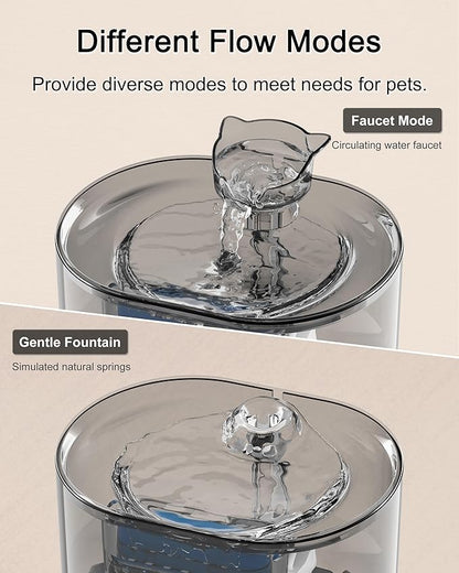 HAPUP Cat Fountain Kitty Spout Cat Water Fountain for Cats Inside 2.2L/73Oz Automatic Pet Water Fountain Quiet Cat Fountains for Drinking Water Fountains for Cats Indoor Filters Included
