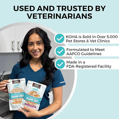 KOHA Pet Limited Ingredient Bland Diet for Dogs Value Pack, Chicken and White Rice Recipe Sensitive Stomach Wet Dog Food, Gentle Formula Easy to Digest Bland Diet Dog Food, Pack of 30