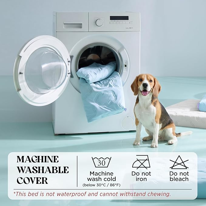 LE SURE Cooling Dog Bed for Small Dogs, Q-Max>0.5 Cooling Mat with Removable Washable Cover, Breathable Orthopedic Egg Crate Foam Summer Pad for Active/Long-Haired/Senior Pets/Cats/Puppy, 23x17 Inch