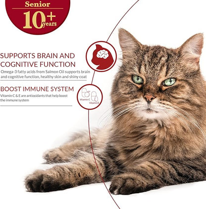 INABA Churu Broth for Cats Senior 10+, Side Dish Pouch, 1.4 Ounces per Pouch, 12 Pouches Total, Chicken & Tuna Recipe