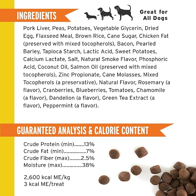 Pet Botanics 20 oz. Pouch Training Rewards Soft & Chewy, Bacon Flavor, with 500 Treats Per Bag, The Choice of Top Trainers