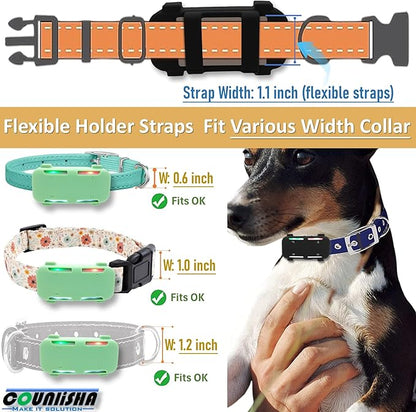 2 Pack Silicone Holder Compatible for Tractive GPS Dog Tracker (2025) for pet Collar,Durable Rubber Cover,Secure case Compatible for tractive Dog 6 tag for Necklace (Black,Green)