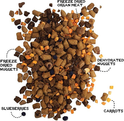Simple Food Project The Freeze Dried Raw Dog Food Topper Featuring Organic Human Grade Ingredients [6 Pack Variety - 1oz Samples Bison, Duck, Lamb, Beef/Salmon, Duck/Trout, and Chicken/Turkey] …
