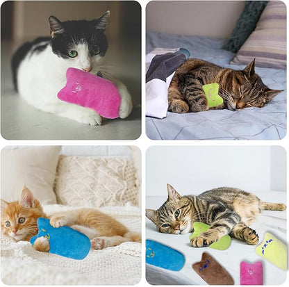 Seyezo Cat Toys for Indoor Cats, 5Ps Cats Fetch Toys, Fluffy Toys for Playing, Interactive Kitten Toys, Kitty Chew Teething Toys, Cat Chew Toy for Kittens (Multi Color, 5 Pack)