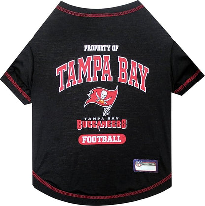 NFL Tampa Bay Buccaneers Dog T-shirt X-Small. - Licensed Shirt for Pets Team Colored with Team Logos- Premium Stretchable Materials for the comfort of your Dog & Cat