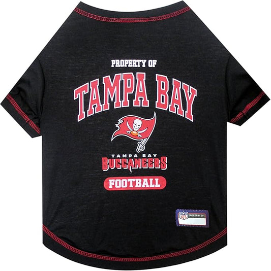 NFL Tampa Bay Buccaneers Dog T-shirt X-Small. - Licensed Shirt for Pets Team Colored with Team Logos- Premium Stretchable Materials for the comfort of your Dog & Cat