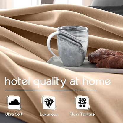 Vellux Original King Blanket - Soft Nylon Insulated Blanket for Bed Couch - Lightweight Machine Washable All Season - Pet Friendly Durable Wont Pill or Lint - 108x90 – Beige