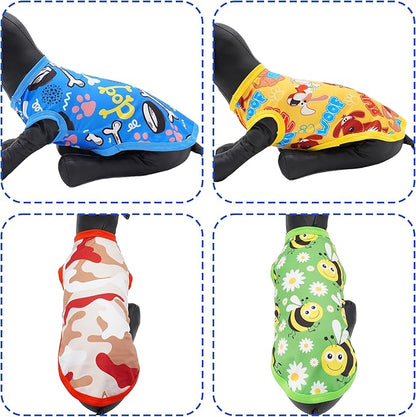 8PCS/Pack Dog Shirts Male for XS Small Dog Boy Sleeveless T Shirts Soft Stretchy Cats Doggie Puppy Tank Top Tee Vest