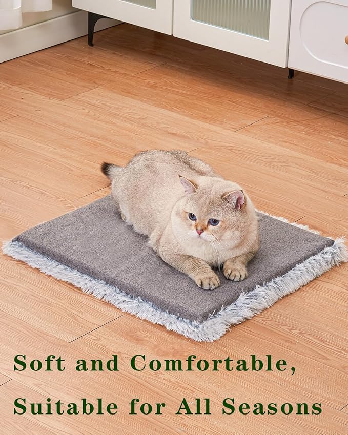 SETVSON Cat Bed Pad for Indoor Cats, 19.3*17.7*1.57 inch Soft Small Pet Bed, Double Sided Washable Cat Bed Dog Bed, Self Heating Pet Pad, Indoor Breathable Pet Mat for Small, Medium, Large Cats Puppy