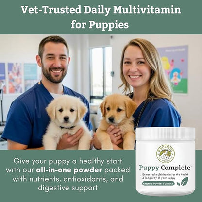 Wholistic Pet Organics Puppy Complete - Dog Multivitamin Powder - Daily Dog Vitamins and Supplements for Homemade Food - Immune System, Skin, Coat & Overall Health - All Breeds of Puppies - 22 Scoops