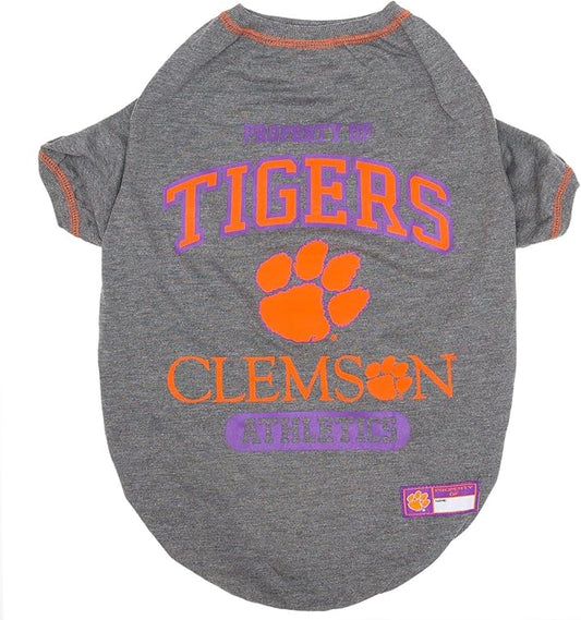 Pets First Collegiate CLEMSON TIGERS Dog T-Shirt, Medium. - Licensed Shirt for Pets Team Colored with Team Logos.- Premium Stretchable Materials for the Comfrot of your Dog & Cat.