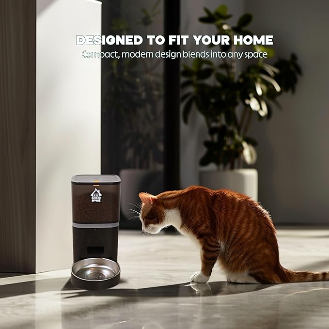 Automatic Cat Feeder, 6L Timed Dry Food Dispenser for Cats and Dogs, App Control, Portion Control, Scheduled Daily Meals, Up to 10 Meals Daily.