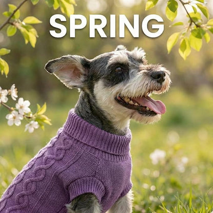 Dog Warm Winter Sweater Pet Clothes Knitwear for Medium Dog for Corgi, West Highland,Schnauzer,Border Collie,Dog Outfits (Purple XL)