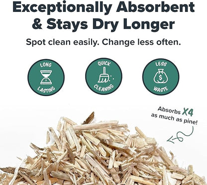 All Walks 18.5 Liter Premium Natural Hemp Bedding, Odor Control, Low Dust, Highly Absorbent, for Rabbits, Hamsters, & Small Animals, Biodegradable, Made in USA