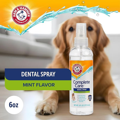 Arm & Hammer Complete Care Brushless Dental Kit for Dogs – Includes No-Brush Oral Gel + Dog Dental Spray, Fresh Breath, Tartar Control, Baking Soda Enhanced Dental Dog Supplies, 4oz