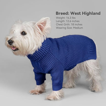 cyeollo 4XL Dog Sweater,Pullover Turtleneck for Large Dogs, Classic Knitwear Fall Winter Cold Weather Pet Clothes for Giant Breed Warm Pet Apparel Large Big Dog Sweaters Male, Royal Blue XXXXL
