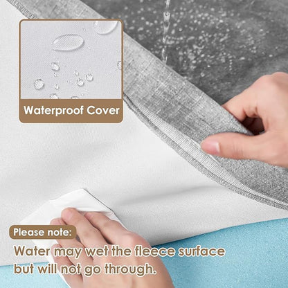 EHEYCIGA Waterproof Dog Bed Memory Foam 36x27, Orthopedic Dog Beds Mat for Large Dogs with Removable Cover, Grey
