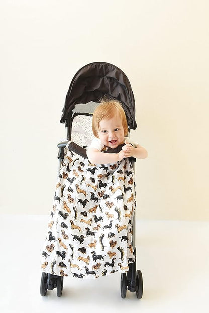 Mud Pie Dachshund Print Baby Swaddle Blanket, 47" x 47"