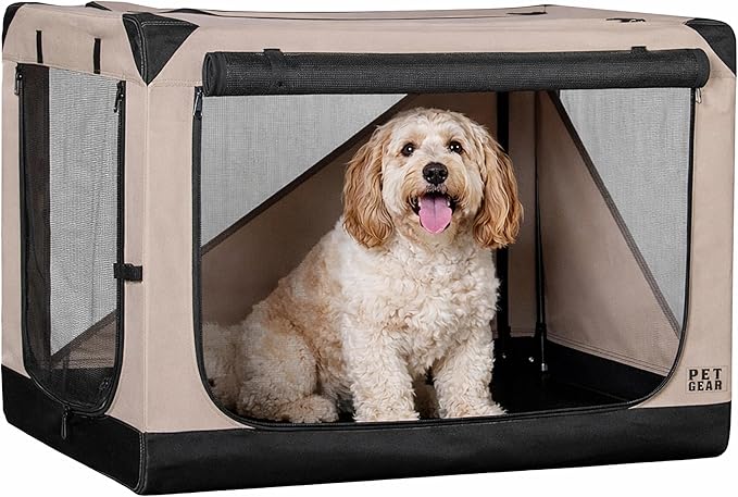 Pet Gear Insta-Fold Soft Crate for Dogs, 30", Sand Dune