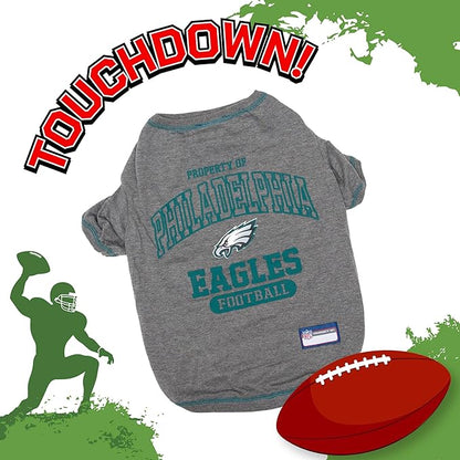 NFL Philadelphia Eagles Dog T-shirt Large. - Licensed Shirt for Pets Team Colored with Team Logos- Premium Stretchable Materials for the comfort of your Dog & Cat