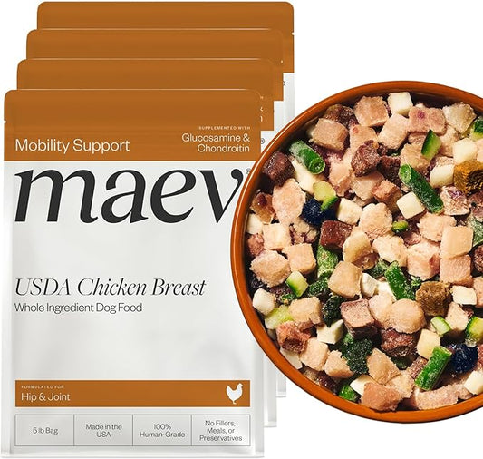 Maev Human-Grade Chicken Dog Food, Hip & Joint Formula, Whole Ingredient, Gluten-Free, High Protein Puppy & Dog Food, 20 lb