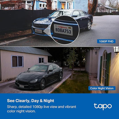 Tapo TP-Link C400 KIT Outdoor Battery Camera w/Solar Panel Base, Wireless, 1080P, Free Person/Vehicle Detection, SD/Cloud Storage, Color Night Vision, No Hub Needed, Works w/Alexa