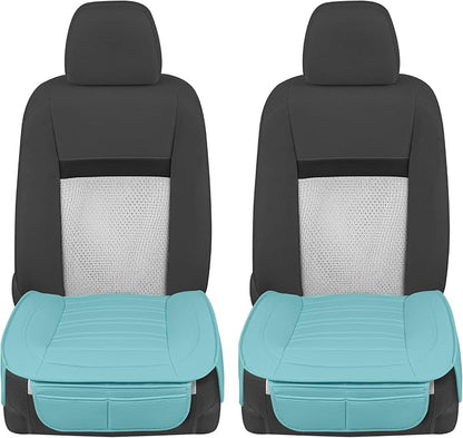 Motor Trend Seat Covers for Cars Trucks SUV, Faux Leather 2-Pack Mint Padded Car Seat Covers with Storage Pockets, Premium Interior Car Seat Cover