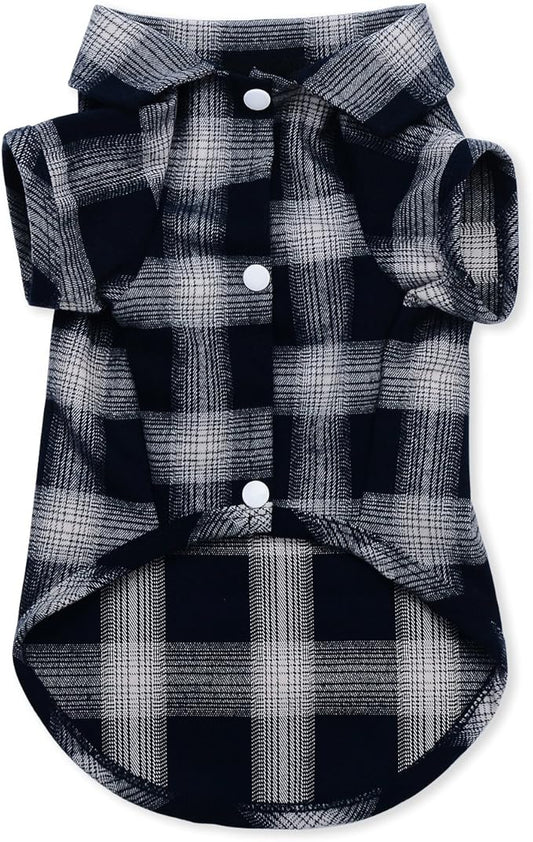 Koneseve Dog Shirt, Pet Plaid Polo Clothes Shirt T-Shirt, Sweater Bottoming Shirt,Cat Puppy Grid Adorable Wearing Stylish Cozy Halloween,Christmas Costumes {Blue;XXL}