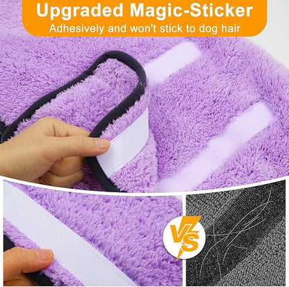 Bienbee Dog Bathrobe, Quick Drying Super Absorbent Dog Robes for After Bath, Warm Keeping Dogs Towel, Dogs Bath Supplies, Light Purple M