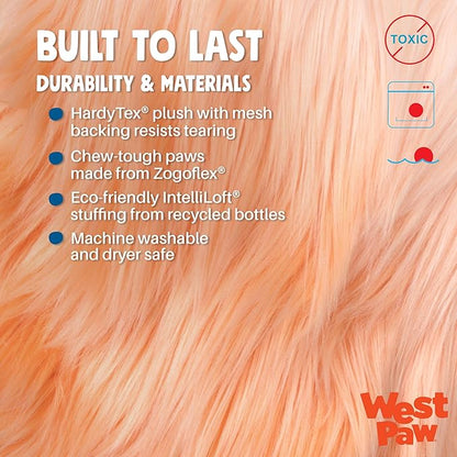 WEST PAW Rowdies Bjorn Durable Plush Dog Toy with Reinforced Seams Chew Resistant Design and Interactive Squeaker for Playtime Indoors or Outdoors Bundle for Dogs Who Deserve the Best - Melon