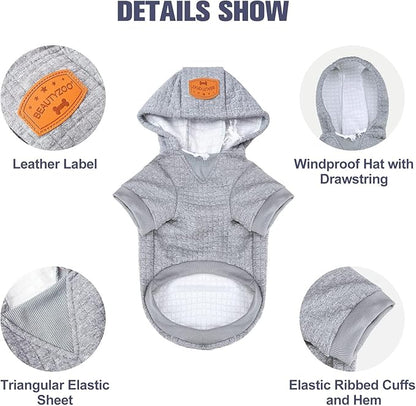 BEAUTYZOO Dog Sweaters for Extra Large Dogs Girl Boy, XXXL Dog Hoodie with Pocket & Leash Hole, Soft Warm Waffle-Like Laminated Cotton Pet Clothes for Cold Weather, Doberman Great Dane Sweatshirt, 3XL