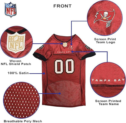 NFL Tampa Bay Buccaneers Dog Jersey, Size: XX-Large. Best Football Jersey Costume for Dogs & Cats. Licensed Jersey Shirt