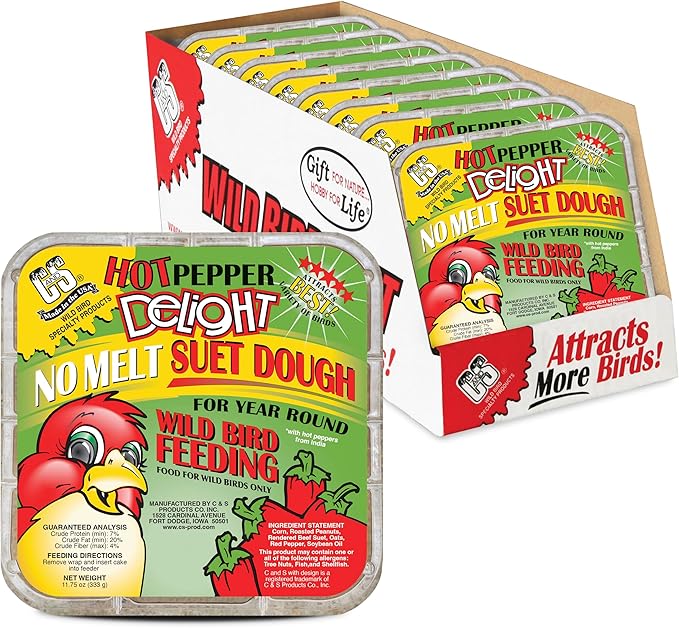 C&S Hot Pepper Delight No Melt Suet Dough 11.75 Ounces, 8 Pack