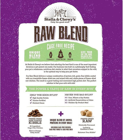 Stella & Chewy's Raw Blend Premium Kibble Cat Food – Grain Free, Protein Rich Meals – Cage-Free Poultry Recipe – 2.5 lb. Bag